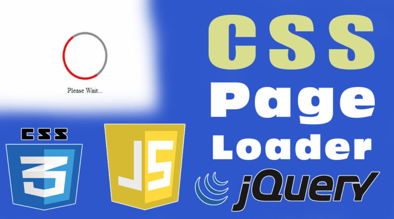 Add CSS Page Loader in Website