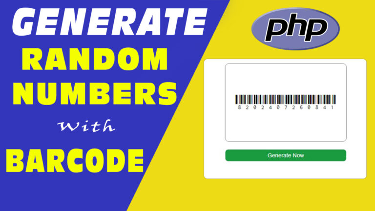 Generate Random Number with Barcode in PHP