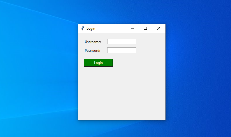 login form in python tkinter