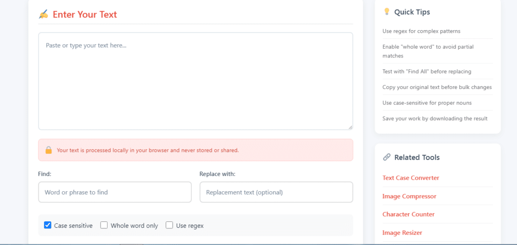 find and replace text online