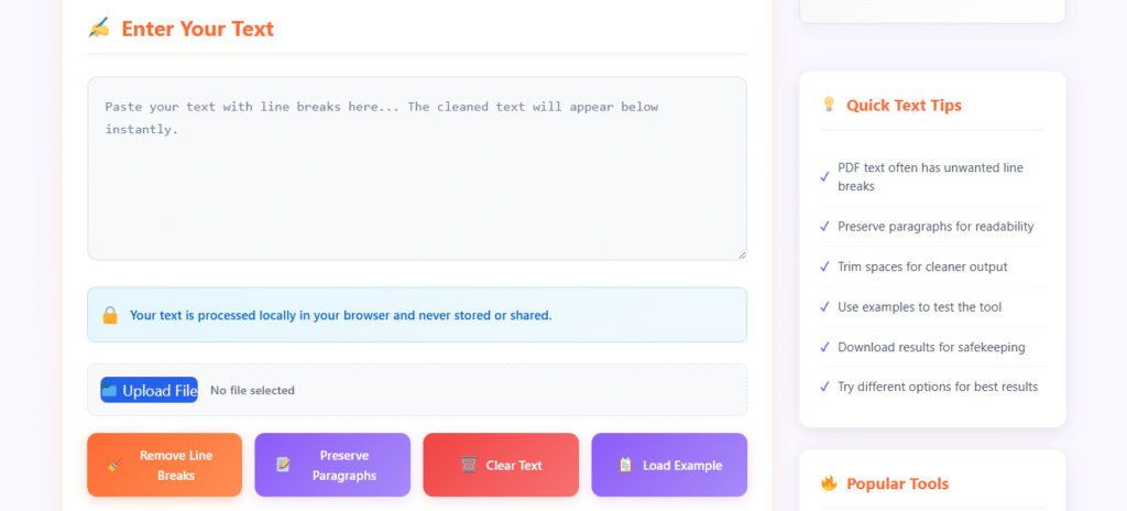 remove line breaks tool